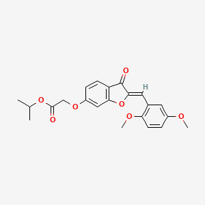 molecular formula C22H22O7 B2891230 (Z)-isopropyl 2-((2-(2,5-dimethoxybenzylidene)-3-oxo-2,3-dihydrobenzofuran-6-yl)oxy)acetate CAS No. 858766-78-6