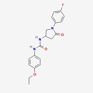 molecular formula C19H20FN3O3 B2891233 1-(4-Ethoxyphenyl)-3-[1-(4-fluorophenyl)-5-oxopyrrolidin-3-yl]urea CAS No. 894015-88-4