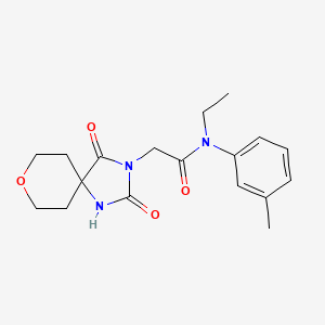 2-(2,4-dioxo-8-oxa-1,3-diazaspiro[4.5]dec-3-yl)-N-ethyl-N-(3-methylphenyl)acetamide