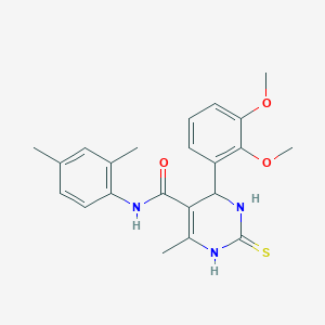 molecular formula C22H25N3O3S B289125 4-(2,3-dimethoxyphenyl)-N-(2,4-dimethylphenyl)-6-methyl-2-thioxo-1,2,3,4-tetrahydro-5-pyrimidinecarboxamide 