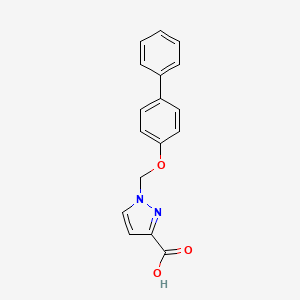 molecular formula C17H14N2O3 B2891261 1-(([1,1'-Biphenyl]-4-yloxy)methyl)-1H-pyrazole-3-carboxylic acid CAS No. 1004643-29-1