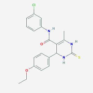 molecular formula C20H20ClN3O2S B2891269 N-(3-chlorophenyl)-4-(4-ethoxyphenyl)-6-methyl-2-thioxo-1,2,3,4-tetrahydropyrimidine-5-carboxamide CAS No. 500015-30-5