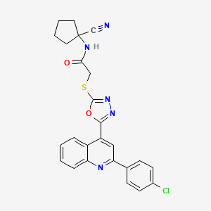 2-({5-[2-(4-Chlorophenyl)quinolin-4-YL]-1,3,4-oxadiazol-2-YL}sulfanyl)-N-(1-cyanocyclopentyl)acetamide