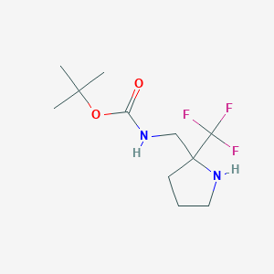 molecular formula C11H19F3N2O2 B2891274 叔丁基 N-{[2-(三氟甲基)吡咯烷-2-基]甲基}氨基甲酸酯 CAS No. 2132400-31-6