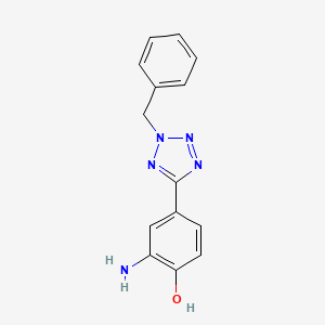 molecular formula C14H13N5O B2891279 2-amino-4-(2-benzyl-2H-tetrazol-5-yl)phenol CAS No. 1092042-07-3