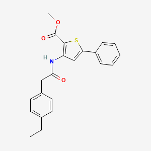 molecular formula C22H21NO3S B2891281 Methyl 3-(2-(4-ethylphenyl)acetamido)-5-phenylthiophene-2-carboxylate CAS No. 923449-31-4