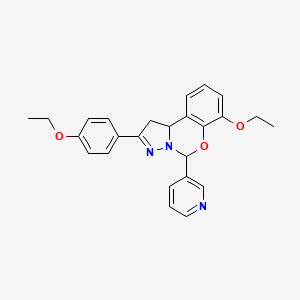 molecular formula C25H25N3O3 B2891285 7-ethoxy-2-(4-ethoxyphenyl)-5-(pyridin-3-yl)-5,10b-dihydro-1H-benzo[e]pyrazolo[1,5-c][1,3]oxazine CAS No. 899746-57-7
