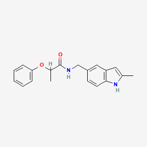 molecular formula C19H20N2O2 B2891291 N-((2-甲基-1H-吲哚-5-基)甲基)-2-苯氧基丙酰胺 CAS No. 852136-67-5