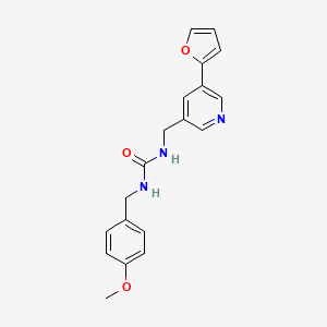molecular formula C19H19N3O3 B2891292 1-((5-(Furan-2-yl)pyridin-3-yl)methyl)-3-(4-methoxybenzyl)urea CAS No. 2309348-53-4