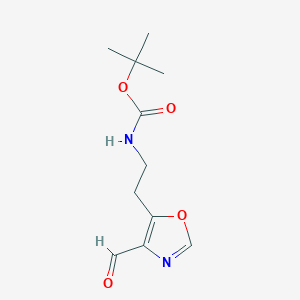 molecular formula C11H16N2O4 B2891297 Tert-butyl (2-(4-formyloxazol-5-YL)ethyl)carbamate CAS No. 2169530-25-8