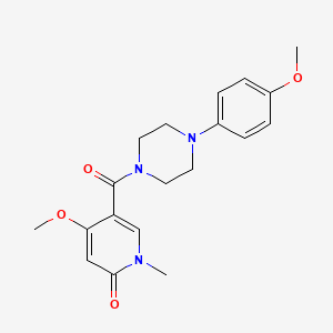 molecular formula C19H23N3O4 B2891299 4-甲氧基-5-(4-(4-甲氧基苯基)哌嗪-1-羰基)-1-甲基吡啶-2(1H)-酮 CAS No. 2034551-76-1