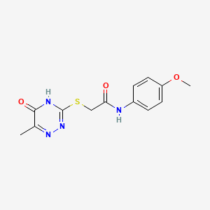 2-[(5-hydroxy-6-methyl-1,2,4-triazin-3-yl)sulfanyl]-N-(4-methoxyphenyl)acetamide