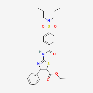 ethyl 2-(4-(N,N-dipropylsulfamoyl)benzamido)-4-phenylthiazole-5-carboxylate