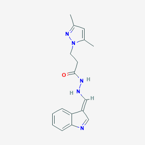 molecular formula C17H19N5O B289132 3-(3,5-dimethylpyrazol-1-yl)-N'-[(E)-indol-3-ylidenemethyl]propanehydrazide 