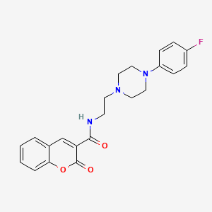 molecular formula C22H22FN3O3 B2891328 N-(2-(4-(4-fluorophenyl)piperazin-1-yl)ethyl)-2-oxo-2H-chromene-3-carboxamide CAS No. 1049440-93-8