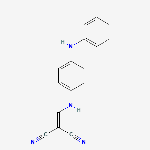 molecular formula C16H12N4 B2891331 (((4-(苯基氨基)苯基)氨基)亚甲基)甲烷-1,1-二腈 CAS No. 910417-88-8