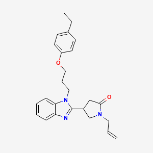 molecular formula C25H29N3O2 B2891335 1-allyl-4-(1-(3-(4-ethylphenoxy)propyl)-1H-benzo[d]imidazol-2-yl)pyrrolidin-2-one CAS No. 876888-37-8