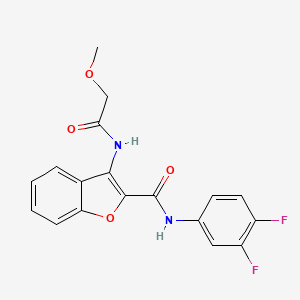 molecular formula C18H14F2N2O4 B2891342 N-(3,4-二氟苯基)-3-(2-甲氧基乙酰氨基)苯并呋喃-2-甲酰胺 CAS No. 872609-16-0