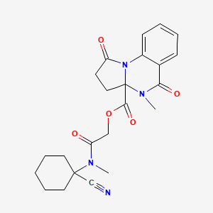 molecular formula C23H26N4O5 B2891345 [2-[(1-Cyanocyclohexyl)-methylamino]-2-oxoethyl] 4-methyl-1,5-dioxo-2,3-dihydropyrrolo[1,2-a]quinazoline-3a-carboxylate CAS No. 930717-65-0
