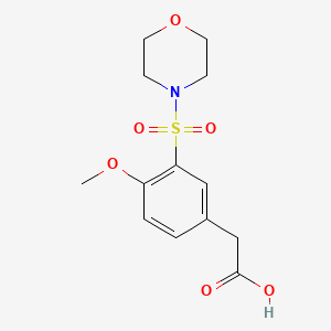 molecular formula C13H17NO6S B2891347 [4-甲氧基-3-(吗啉-4-磺酰基)-苯基]-乙酸 CAS No. 721418-09-3