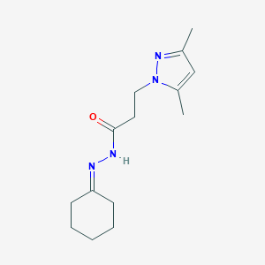 N'-cyclohexylidene-3-(3,5-dimethyl-1H-pyrazol-1-yl)propanehydrazide