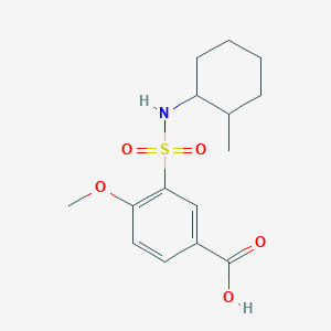 molecular formula C15H21NO5S B2891350 4-甲氧基-3-[(2-甲基环己基)磺酰氨基]苯甲酸 CAS No. 735305-62-1