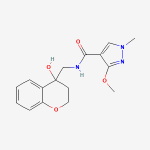 molecular formula C16H19N3O4 B2891352 N-((4-hydroxychroman-4-yl)methyl)-3-methoxy-1-methyl-1H-pyrazole-4-carboxamide CAS No. 1396853-30-7