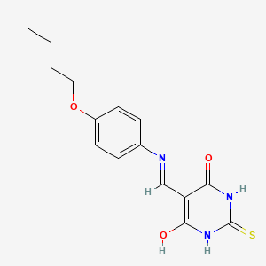 molecular formula C15H17N3O3S B2891353 5-(((4-butoxyphenyl)amino)methylene)-2-thioxodihydropyrimidine-4,6(1H,5H)-dione CAS No. 1021228-67-0