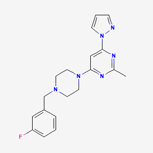 4-{4-[(3-fluorophenyl)methyl]piperazin-1-yl}-2-methyl-6-(1H-pyrazol-1-yl)pyrimidine