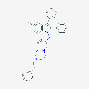 molecular formula C36H39N3O B289136 1-(5-methyl-2,3-diphenyl-1H-indol-1-yl)-3-[4-(2-phenylethyl)-1-piperazinyl]-2-propanol 