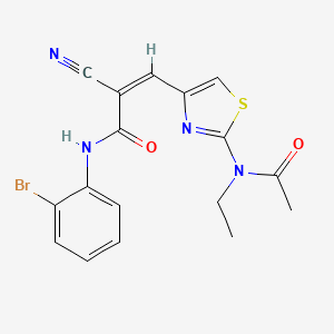 molecular formula C17H15BrN4O2S B2891360 (Z)-3-[2-[acetyl(ethyl)amino]-1,3-thiazol-4-yl]-N-(2-bromophenyl)-2-cyanoprop-2-enamide CAS No. 1223874-54-1