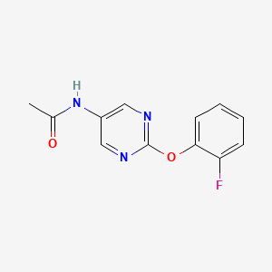 molecular formula C12H10FN3O2 B2891364 N-(2-(2-氟苯氧基)嘧啶-5-基)乙酰胺 CAS No. 1396857-85-4