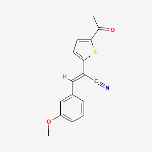 molecular formula C16H13NO2S B2891373 2-(5-乙酰基-2-噻吩基)-3-(3-甲氧基苯基)丙烯腈 CAS No. 1164544-45-9