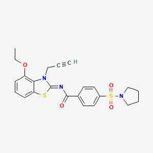 molecular formula C23H23N3O4S2 B2891377 N-(4-ethoxy-3-prop-2-ynyl-1,3-benzothiazol-2-ylidene)-4-pyrrolidin-1-ylsulfonylbenzamide CAS No. 868377-37-1