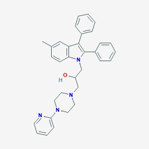 molecular formula C33H34N4O B289138 1-(5-methyl-2,3-diphenyl-1H-indol-1-yl)-3-[4-(pyridin-2-yl)piperazin-1-yl]propan-2-ol 