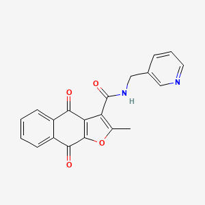 molecular formula C20H14N2O4 B2891390 2-methyl-4,9-dioxo-N-(pyridin-3-ylmethyl)-4,9-dihydronaphtho[2,3-b]furan-3-carboxamide CAS No. 867135-78-2