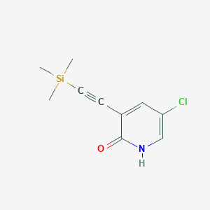 molecular formula C10H12ClNOSi B2891394 5-Chloro-3-[2-(trimethylsilyl)ethynyl]pyridin-2-ol CAS No. 1864052-11-8