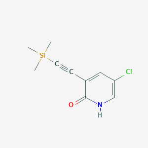 molecular formula C10H12ClNOSi B2891394 5-氯-3-[2-(三甲基甲硅烷基)乙炔基]吡啶-2-醇 CAS No. 1864052-11-8