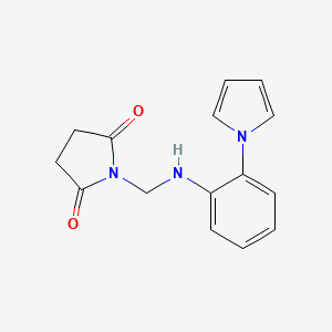 molecular formula C15H15N3O2 B2891400 1-{[2-(1H-pyrrol-1-yl)anilino]methyl}dihydro-1H-pyrrole-2,5-dione CAS No. 860787-25-3