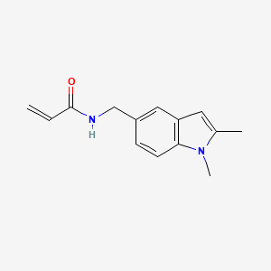 molecular formula C14H16N2O B2891416 N-[(1,2-Dimethylindol-5-yl)methyl]prop-2-enamide CAS No. 2411290-79-2