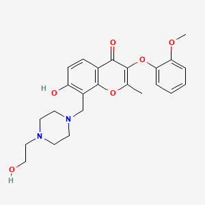 7-hydroxy-8-((4-(2-hydroxyethyl)piperazin-1-yl)methyl)-3-(2-methoxyphenoxy)-2-methyl-4H-chromen-4-one