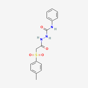 molecular formula C16H17N3O4S B2891434 1-(2-(4-Toluenesulphonyl)acetyl)-4-phenylsemicarbazide CAS No. 1023506-65-1
