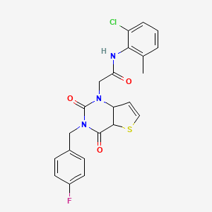 molecular formula C22H17ClFN3O3S B2891435 N-(2-chloro-6-methylphenyl)-2-{3-[(4-fluorophenyl)methyl]-2,4-dioxo-1H,2H,3H,4H-thieno[3,2-d]pyrimidin-1-yl}acetamide CAS No. 1252925-06-6