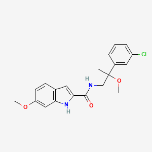 molecular formula C20H21ClN2O3 B2891438 N-[2-(3-氯苯基)-2-甲氧基丙基]-6-甲氧基-1H-吲哚-2-甲酰胺 CAS No. 1795088-73-1