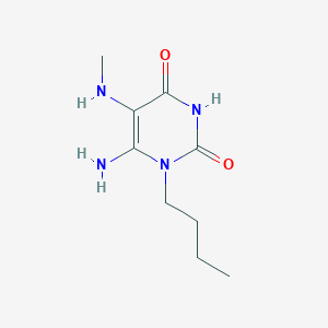 molecular formula C9H16N4O2 B2891443 6-Amino-1-butyl-5-methylamino-1H-pyrimidine-2,4-dione CAS No. 565165-41-5
