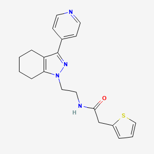 molecular formula C20H22N4OS B2891450 N-(2-(3-(吡啶-4-基)-4,5,6,7-四氢-1H-吲唑-1-基)乙基)-2-(噻吩-2-基)乙酰胺 CAS No. 1797083-48-7