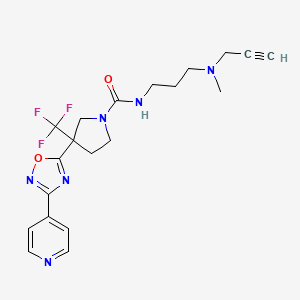 N-[3-[Methyl(prop-2-ynyl)amino]propyl]-3-(3-pyridin-4-yl-1,2,4-oxadiazol-5-yl)-3-(trifluoromethyl)pyrrolidine-1-carboxamide