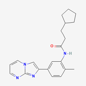 3-cyclopentyl-N-(5-imidazo[1,2-a]pyrimidin-2-yl-2-methylphenyl)propanamide