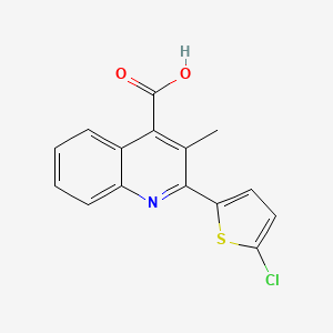 molecular formula C15H10ClNO2S B2891456 2-(5-Chlorothiophen-2-yl)-3-methylquinoline-4-carboxylic acid CAS No. 350997-52-3