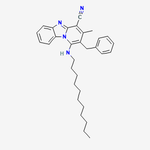 molecular formula C31H38N4 B2891469 2-苄基-3-甲基-1-(十一烷基氨基)吡啶并[1,2-a]苯并咪唑-4-腈 CAS No. 305334-40-1